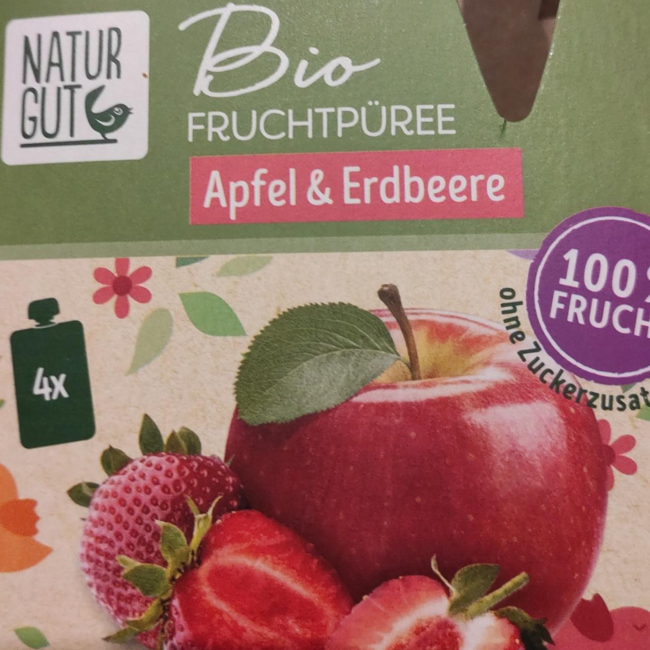 Fotografie - Bio Fruchtpüree Apfel & Erdbeere Natur Gut