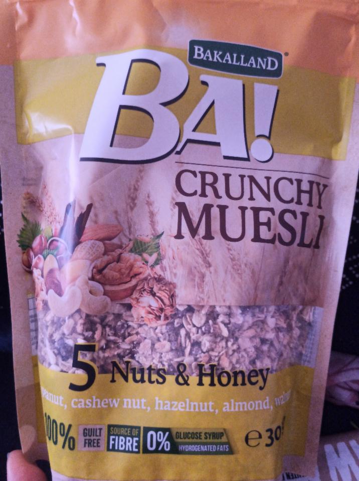 Fotografie - BA! Crunchy Muesli 5 Nuts & Honey Bakalland