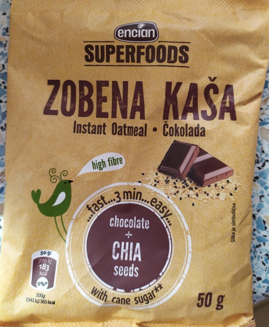 Fotografie - Superfoods Zobena Kaša Čokolada Encian