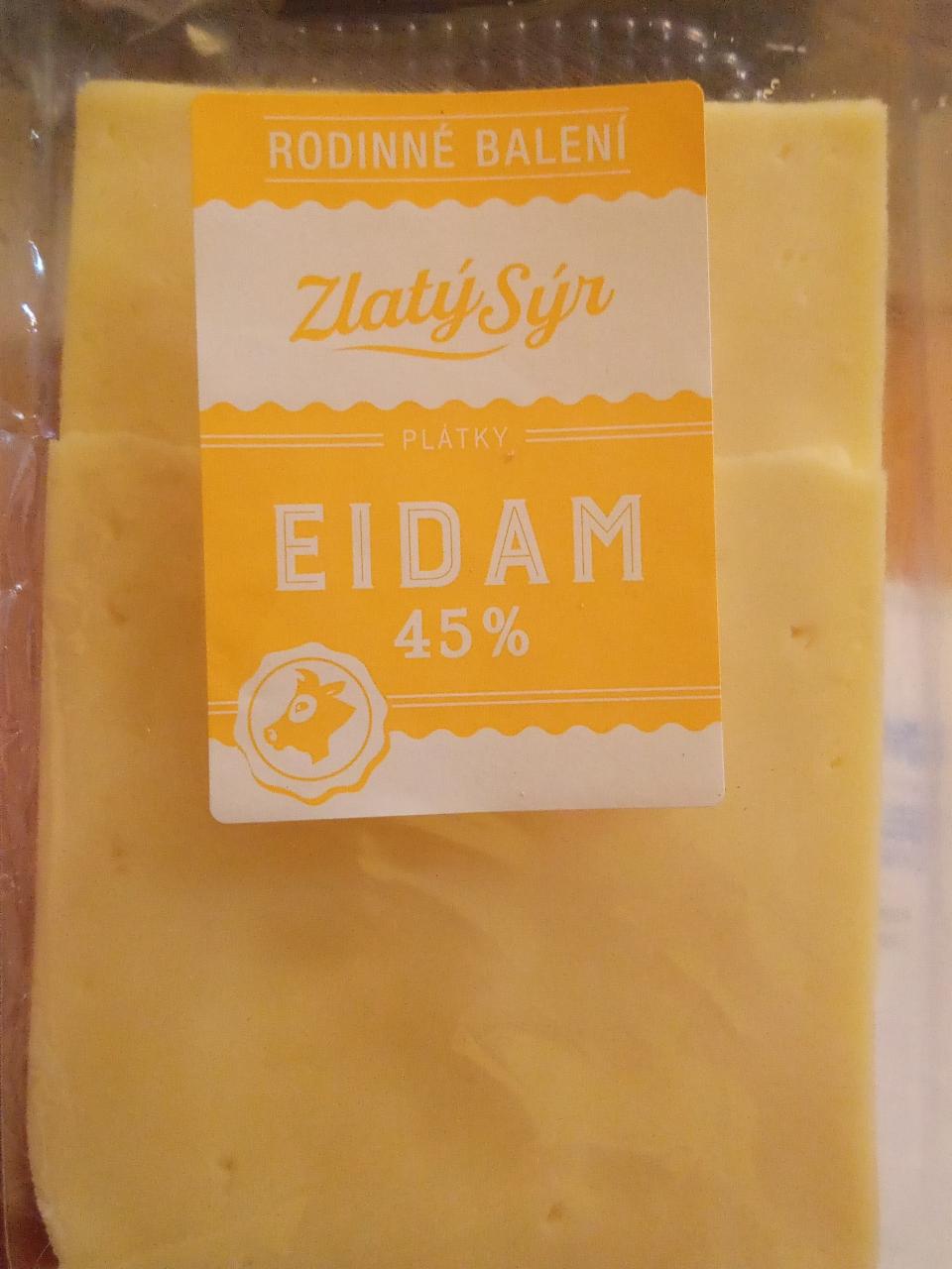 Fotografie - Eidam 45% plátky Zlatý sýr rodinné balení