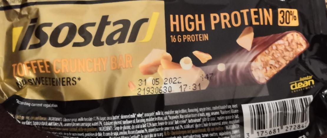 Fotografie - High Protein 30% Tofee Crunchy Bar Isostar