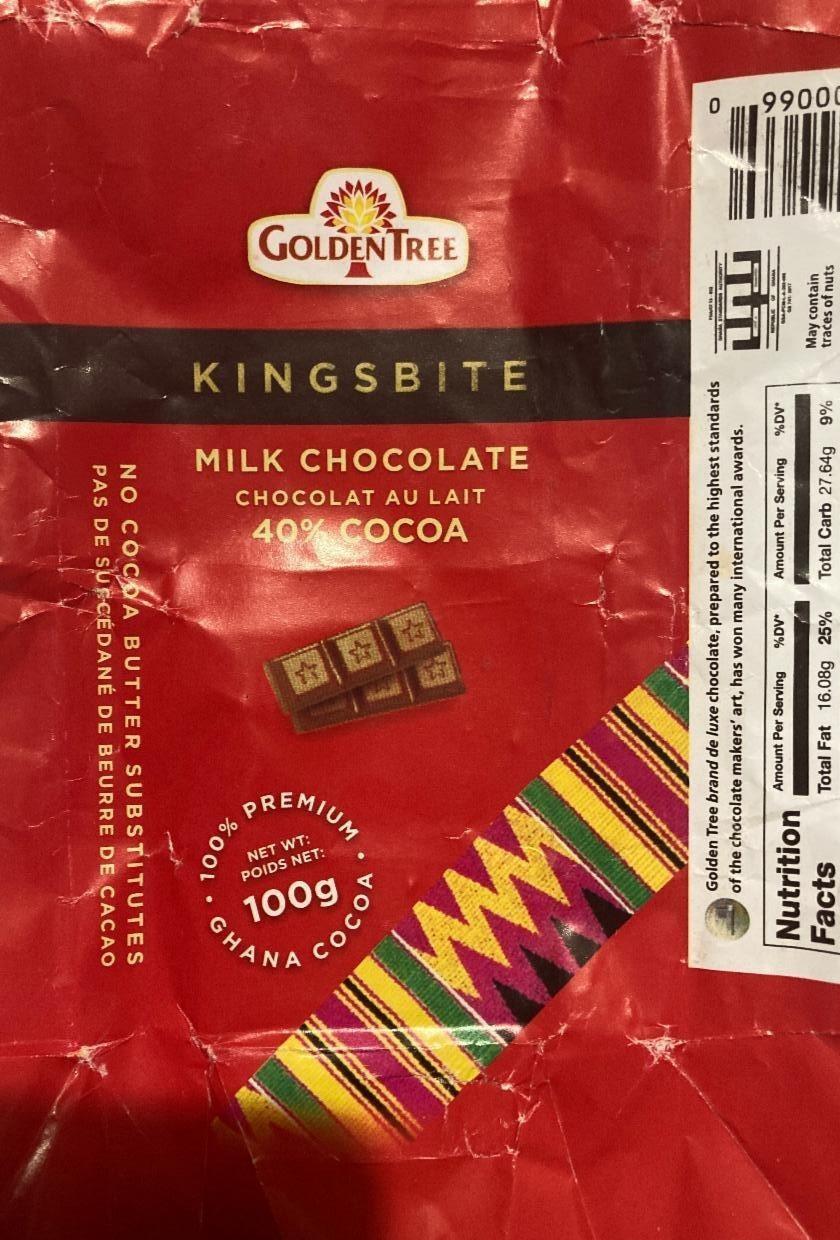 Fotografie - GoldenTree Kingsbite milk chocolate 40% cocoa