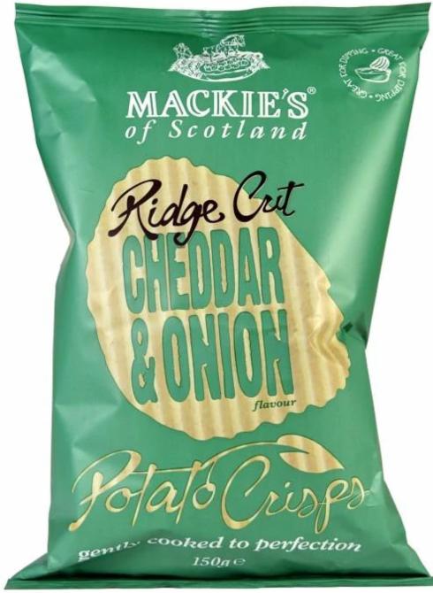 Fotografie - Ridge Cut Cheddar & Onion Flavour Mackie's of Scotland