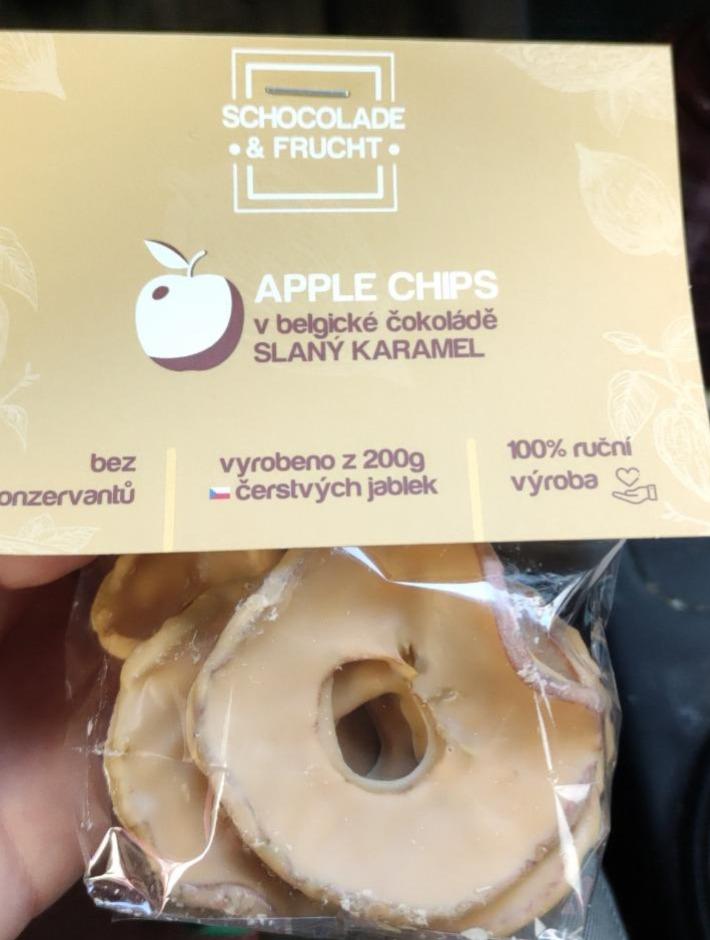 Fotografie - Apple Chips v belgické čokoládě SLANÝ KARAMEL Schocolade & Frucht