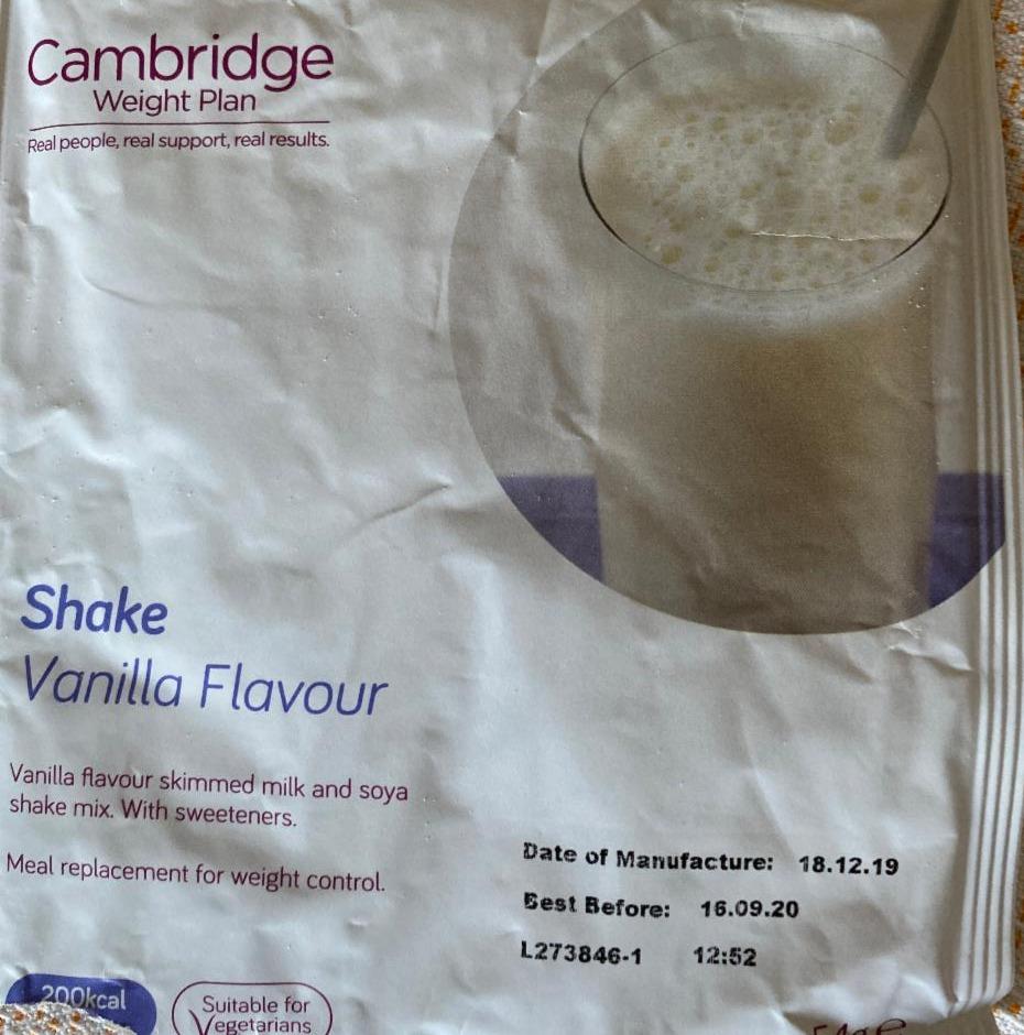 Fotografie - Cambridge Shake Vanilla flavour
