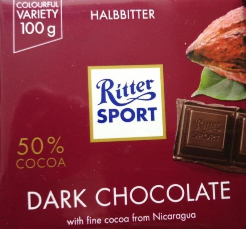 Fotografie - Ritter sport dark chocolate 50 % Halbbitter