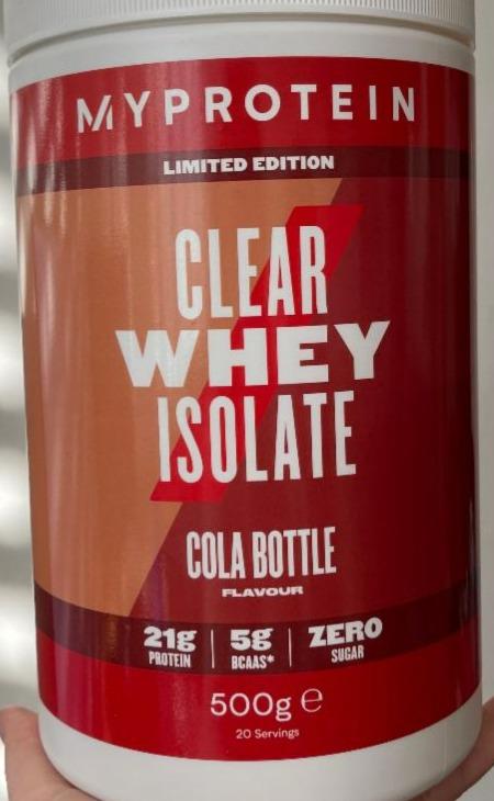 Fotografie - Clear whey isolate Cola bottle Myprotein
