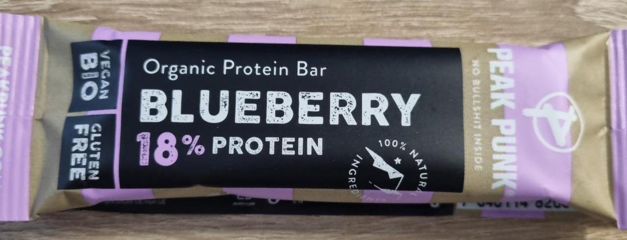 Fotografie - Organic Protein Bar Blueberry 18% protein Peak Punk