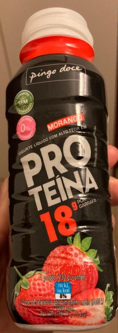 Fotografie - Proteinový jogurtový nápoj Morango Proteína Pingo Doce