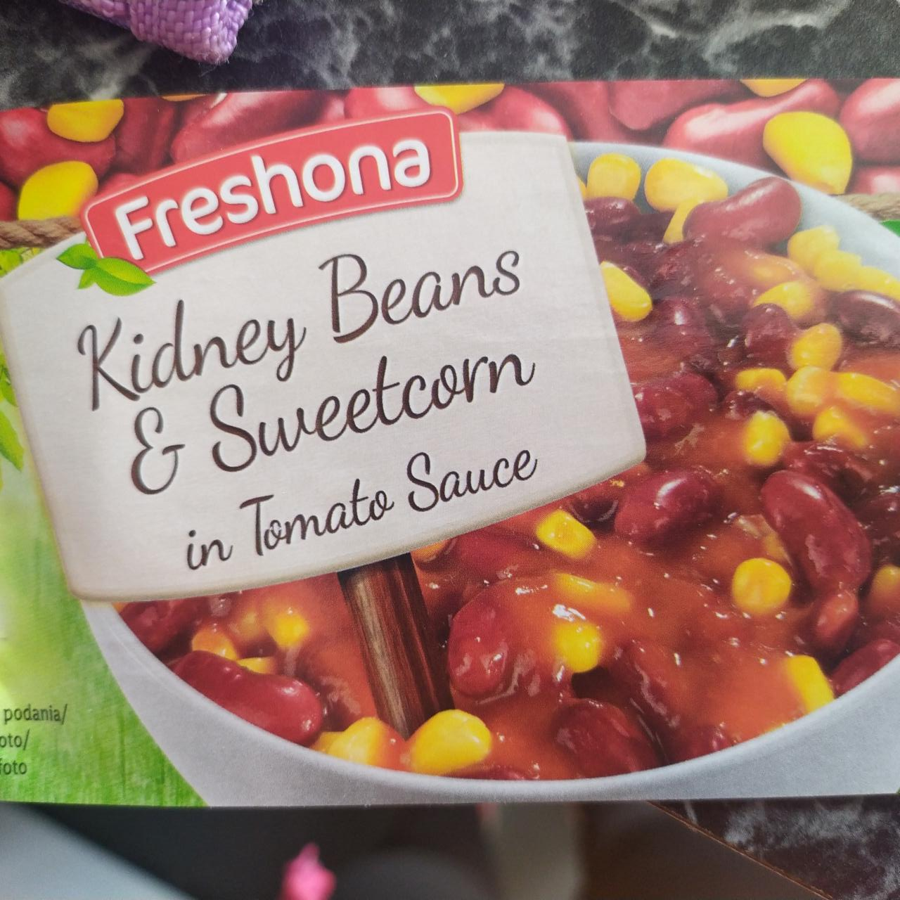 Fotografie - Kidney Beans & Sweetcorn in Tomato Sauce Freshona