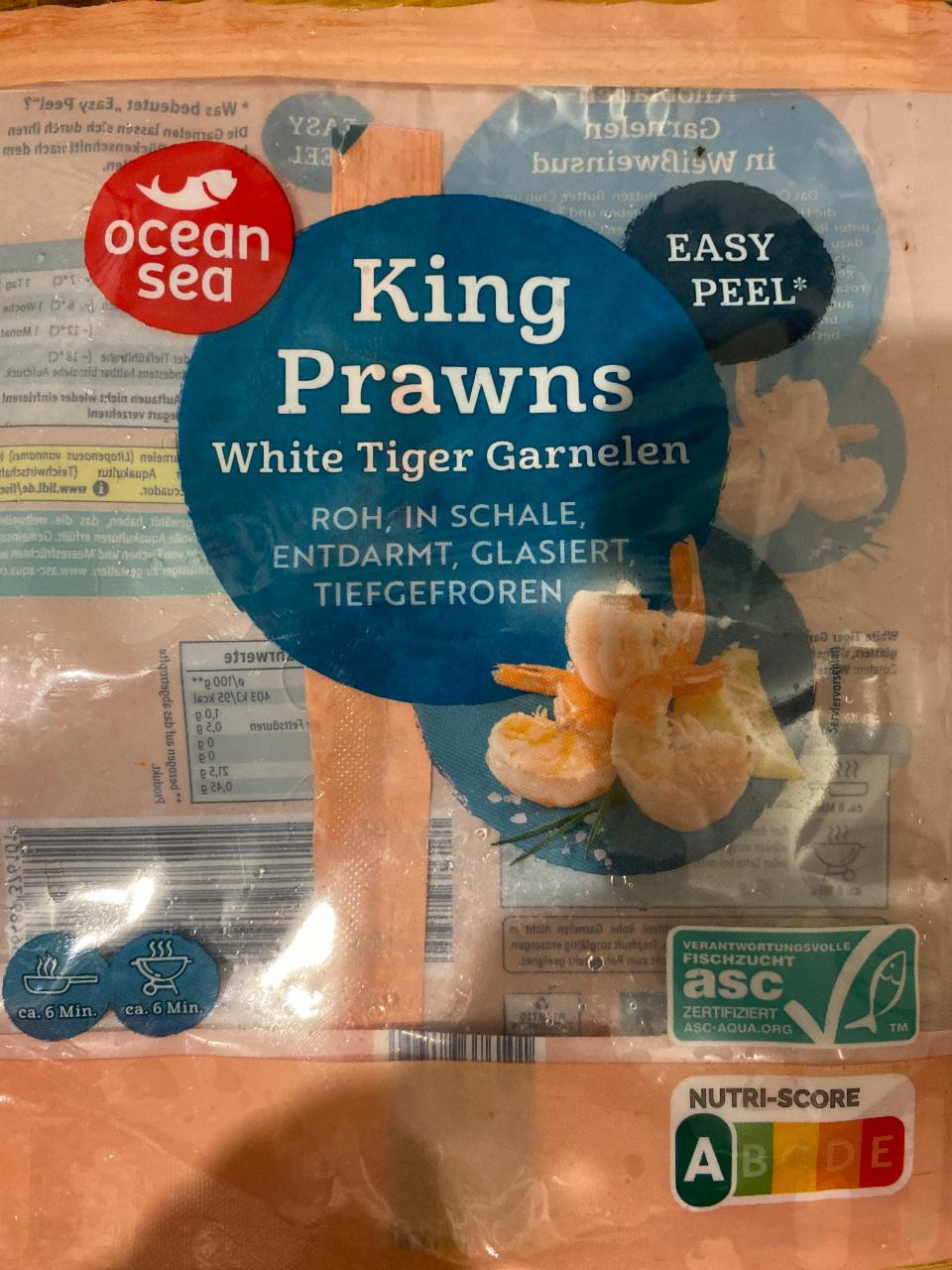 Fotografie - King Prawns White Tiger Garnelen Ocean Sea
