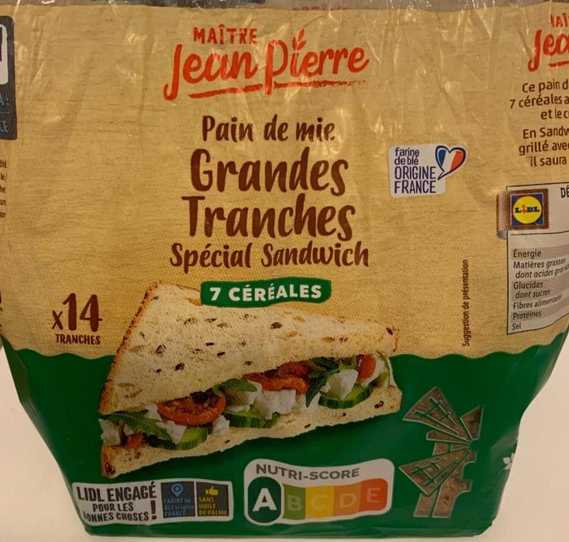 Fotografie - Pain de mie Grandes Tranches Spécial Sandwich 7 céréales Maître Jean Pierre