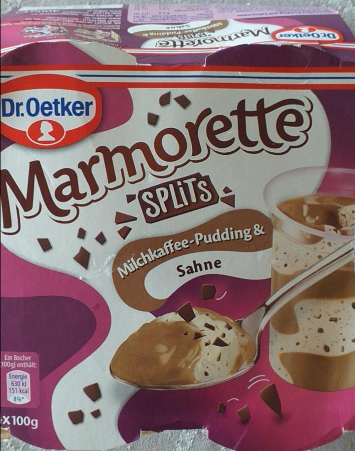Fotografie - Marmorette Splits Milchkaffe-Pudding Dr.Oetker
