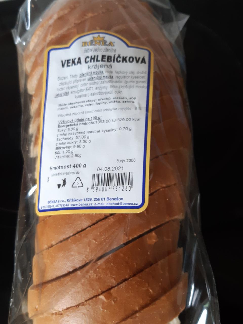 Fotografie - veka chlebíčková krájená Benea