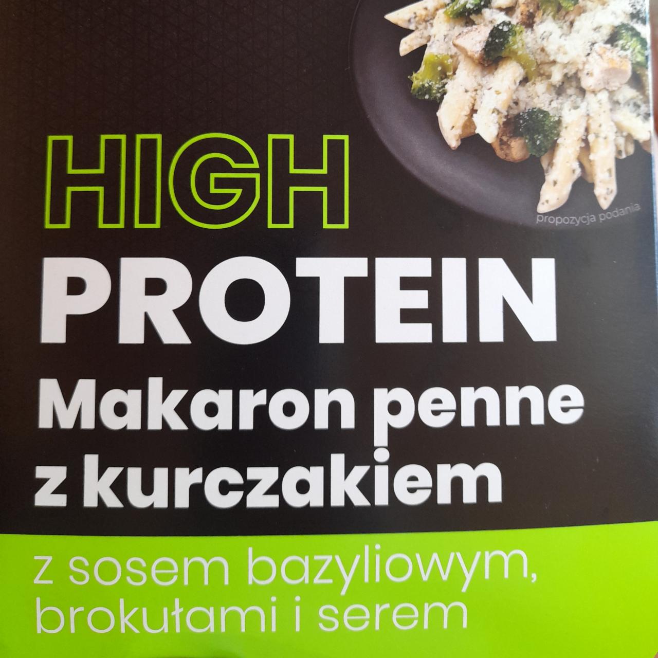 Fotografie - High Protein Makaron Penne z kurczakiem z sosem bazyliowym, brokułami i serem Virtu