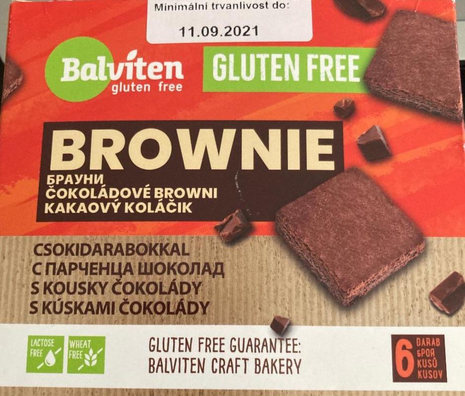 Fotografie - Brownie čokoládové browni s kousky čokolády gluten free Balviten