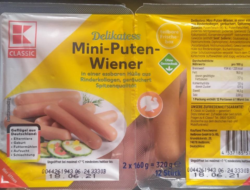 Fotografie - Delikatess Mini-Puten-Wiener K-Classic