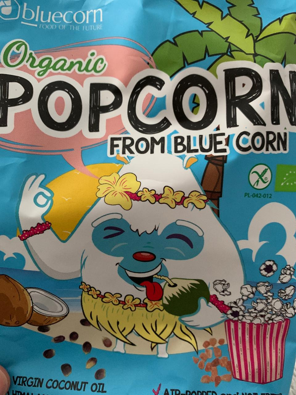 Fotografie - Organic popcorn with extra virgin coconut oil Bluecorn