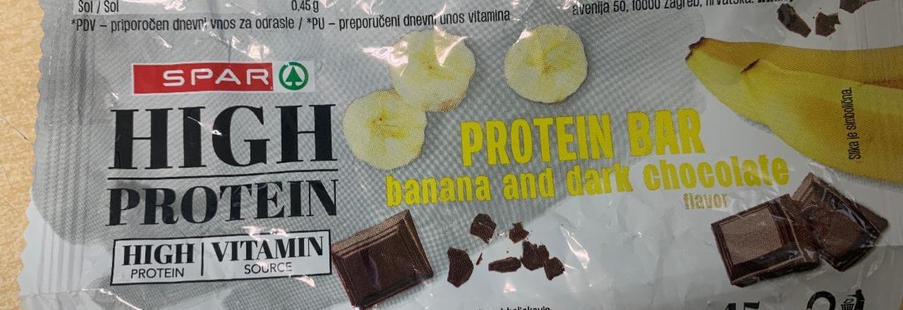 Fotografie - High Protein Bar banana and dark chocolate Spar