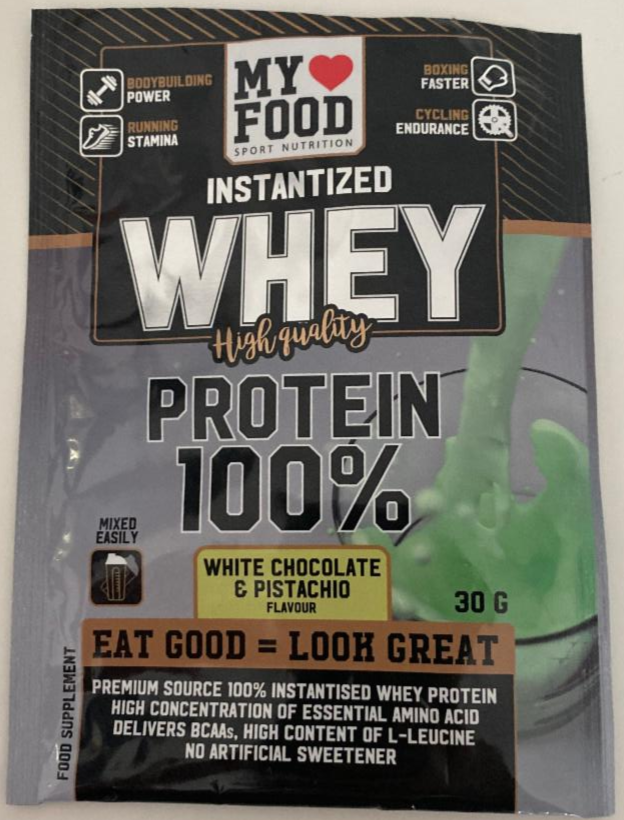 Fotografie - Whey protein 100% White chocolate & Pistachio My Food