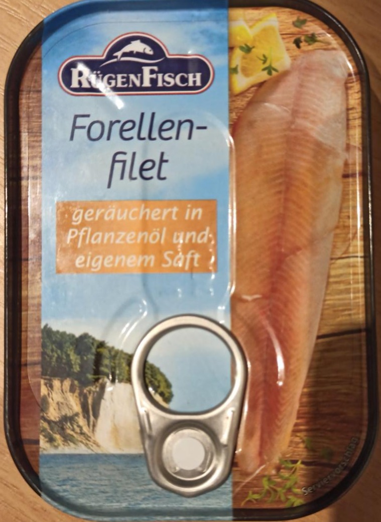 Fotografie - Forellenfilet geräuchert in Pflanzenöl RügenFisch