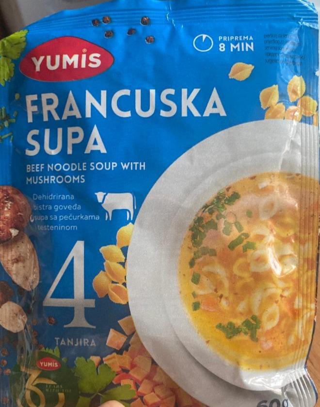 Fotografie - hovädzí vývar s rezancami a hríbami francuska supa Yumis