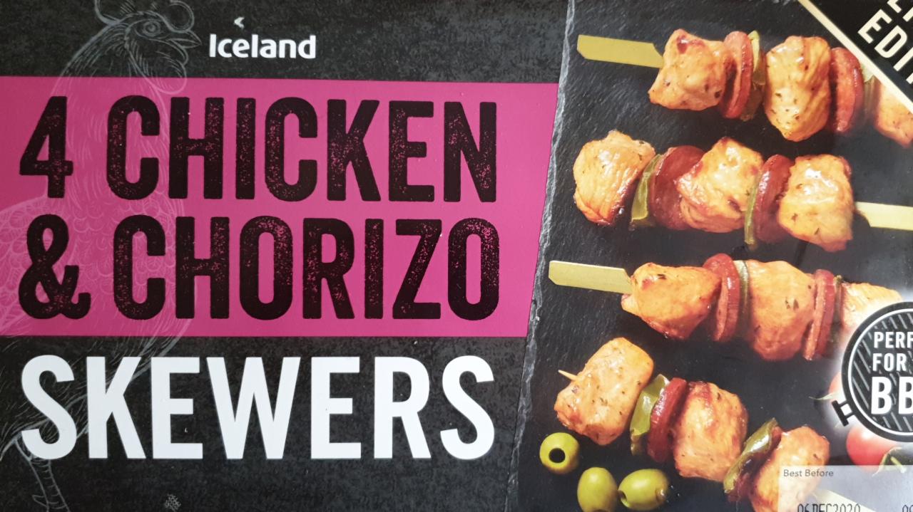 Fotografie - 4 Chicken & Chorizo Skewers Iceland