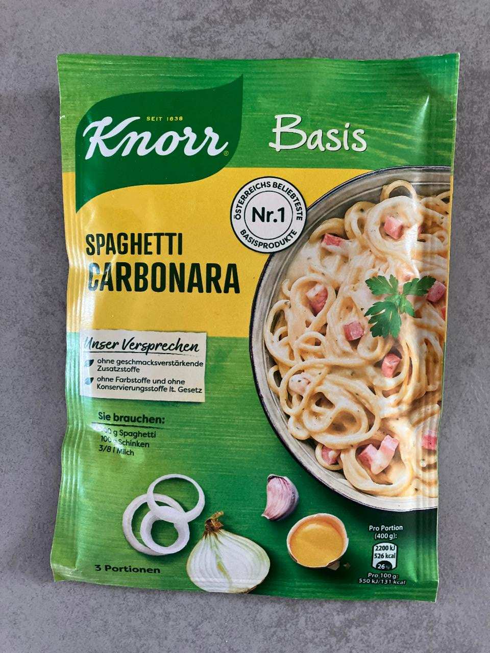 Fotografie - Spaghetti Carbonara Basis Knorr