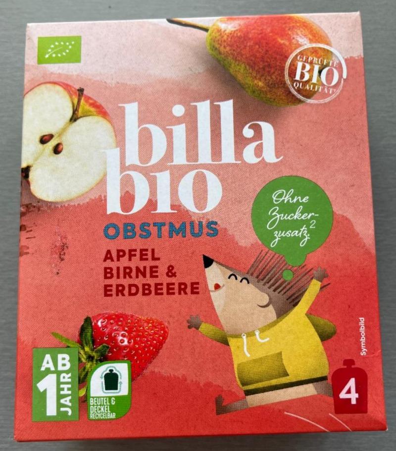 Fotografie - Obstmus Apfel Birne & Erdbeere Billa Bio