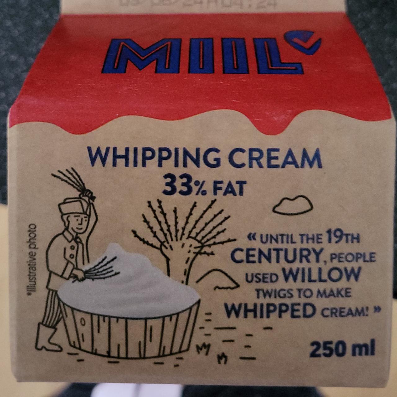 Fotografie - Whipping cream 33% fat Miil