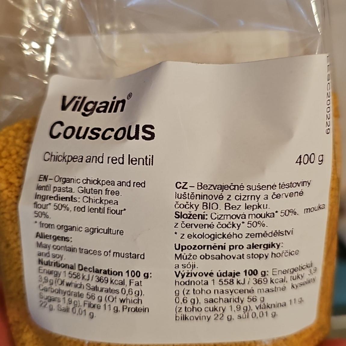 Fotografie - Couscous Chickpea and red lentil Vilgain