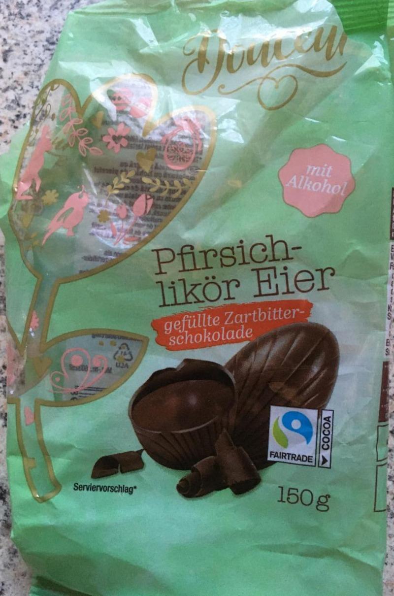 Fotografie - Pfirsich likör Eier gefüllte Zartbitter Schokolade Douceur