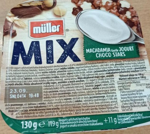 Fotografie - Mix Macadamia taste Jogurt Choco stars Müller