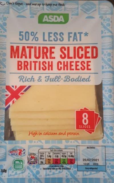 Fotografie - Mature Sliced British Cheese 50 % Less Fat Asda