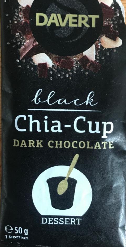 Fotografie - Davert black Chia-Cup DARK CHOCOLATE