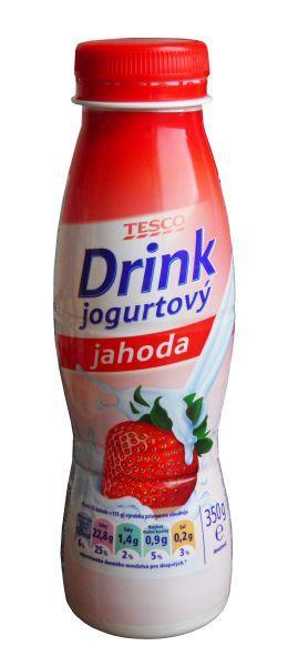 Fotografie - jogurtový drink jahoda Tesco