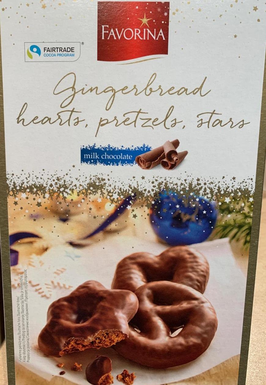 Fotografie - Gingerbread hearts, pretzels, stars milk chocolate Favorina