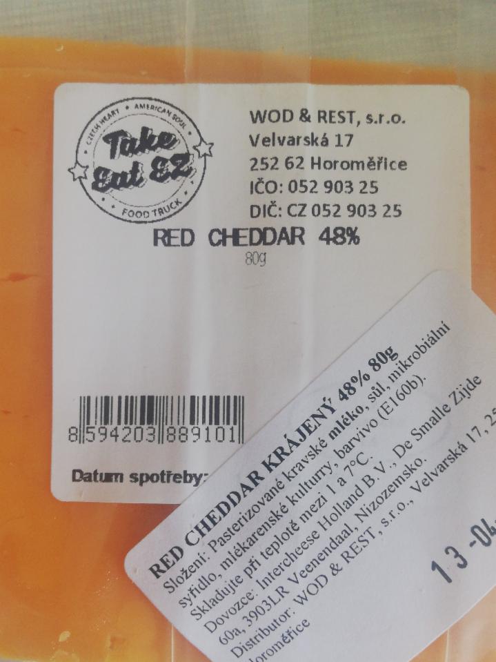 Fotografie - Take Eat EZ Red Cheddar 48%, plátky 