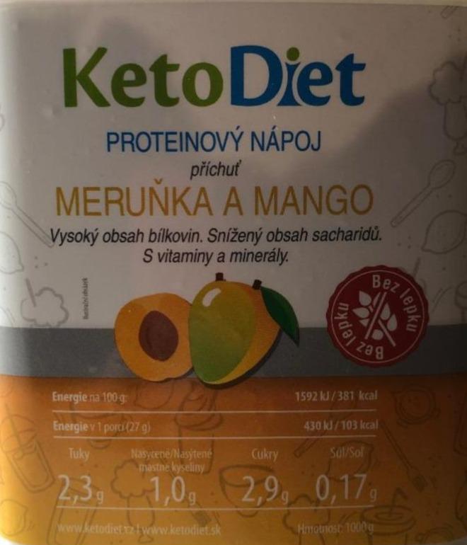 Fotografie - proteinový nápoj meruňka a mango KetoDiet