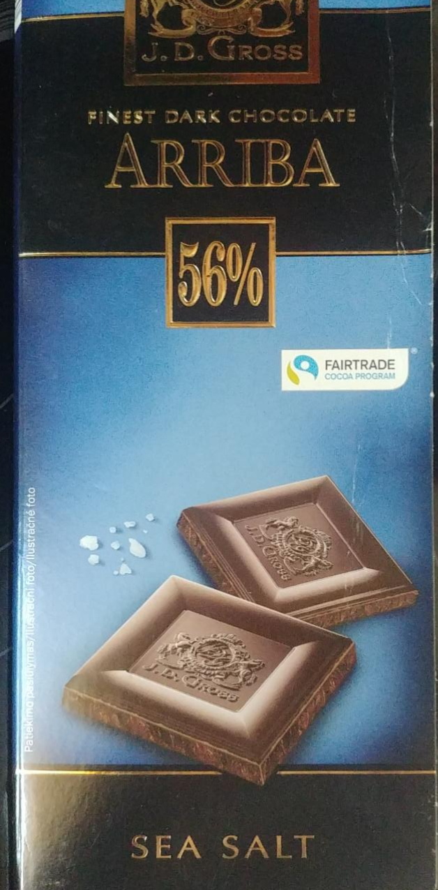 Fotografie - Arriba hořká čokoláda 56% s mořskou solí