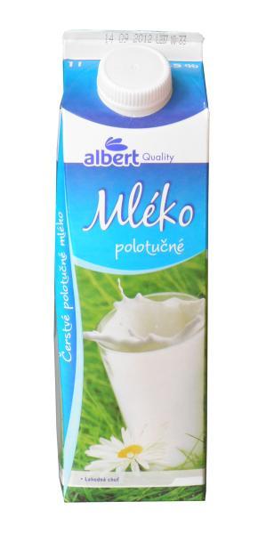 Fotografie - mléko polotučné čerstvé Albert