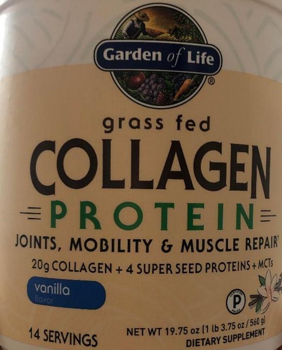 Fotografie - Grass fed collagen protein Vanilla Garden of Life