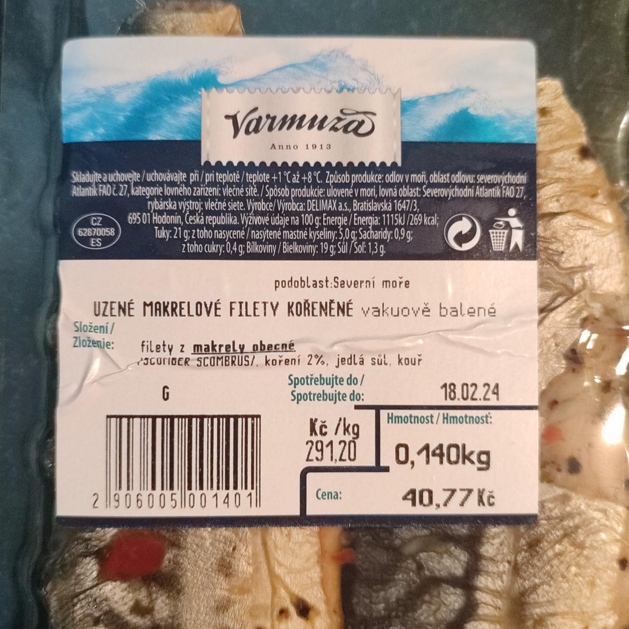 Fotografie - Uzené makrelové filety kořeněné Varmuža