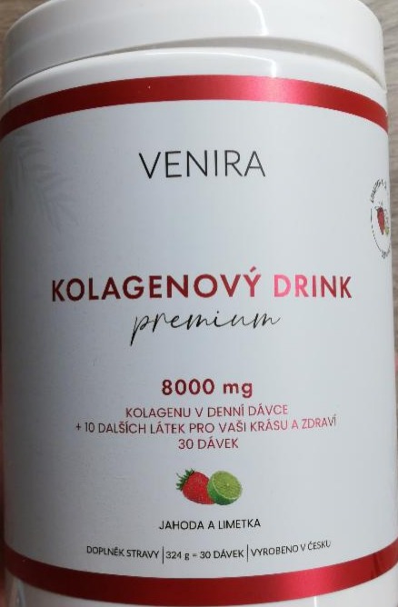 Fotografie - kolagenový drink premium Jahoda a limetka Venira