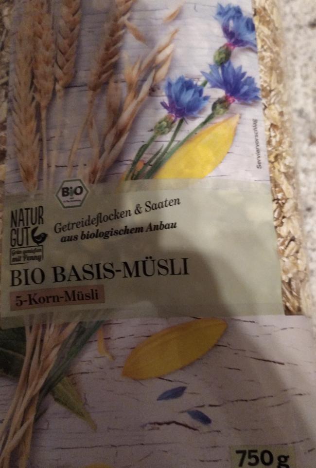 Fotografie - Getreideflocken & Saaten Bio-Basis-Müsli Natur Gut