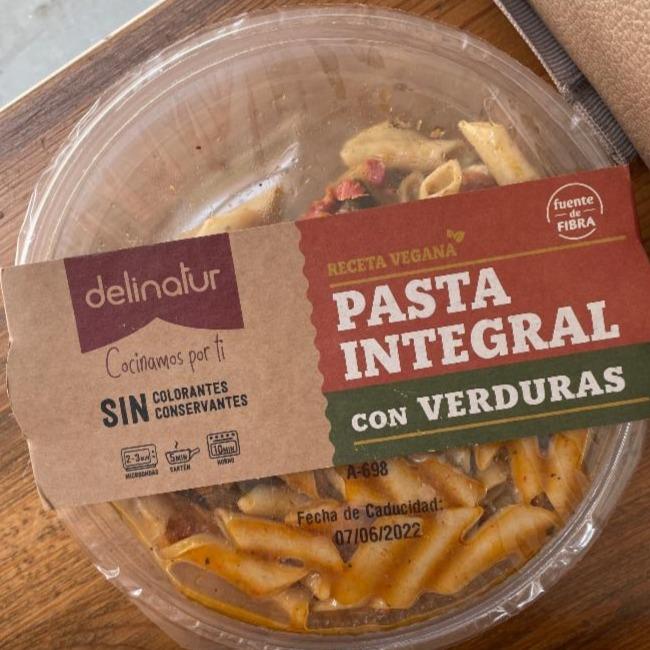 Fotografie - Receta Vegana Pasta integral con verduras Delinatur