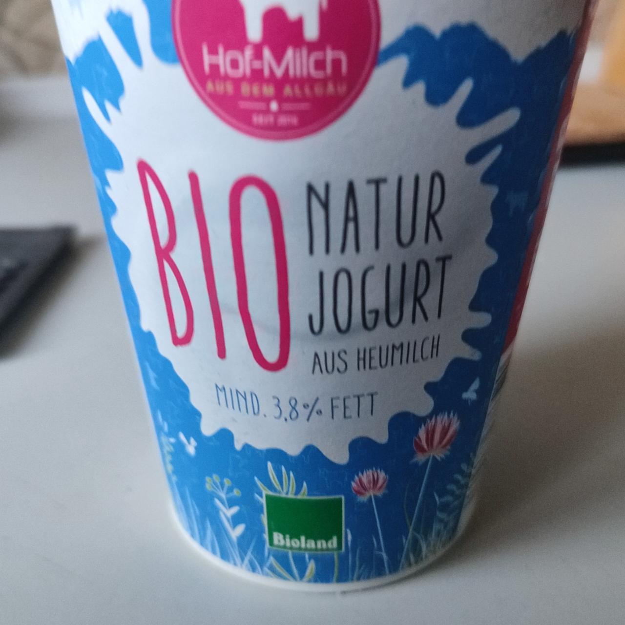 Fotografie - Bio Natur Joghurt aus Heumilch 3,8% Allgäuer Hof-Milch
