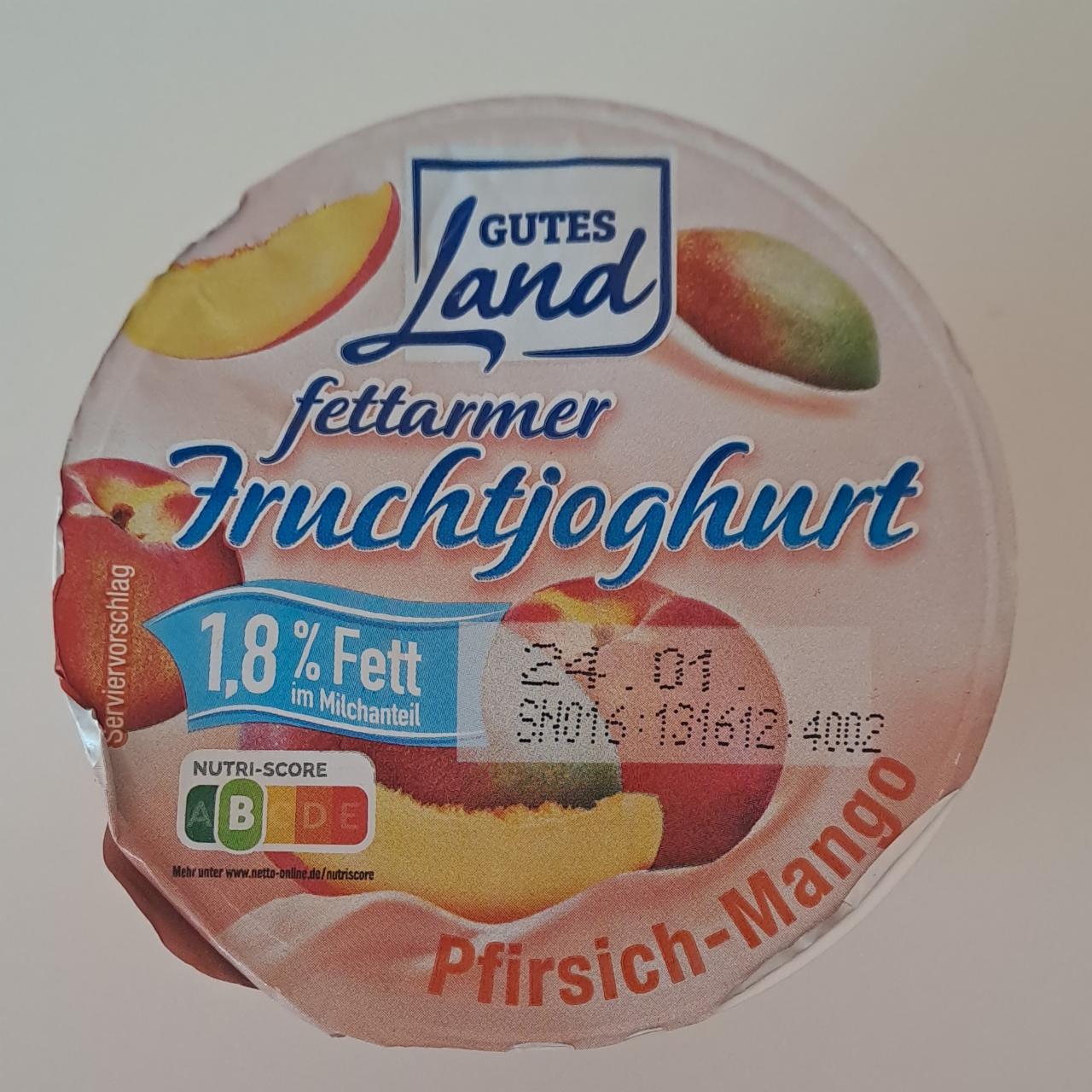 Fotografie - Fruchtjoghurt Pfirsich-Mango 1,8% Fett Gutes Land