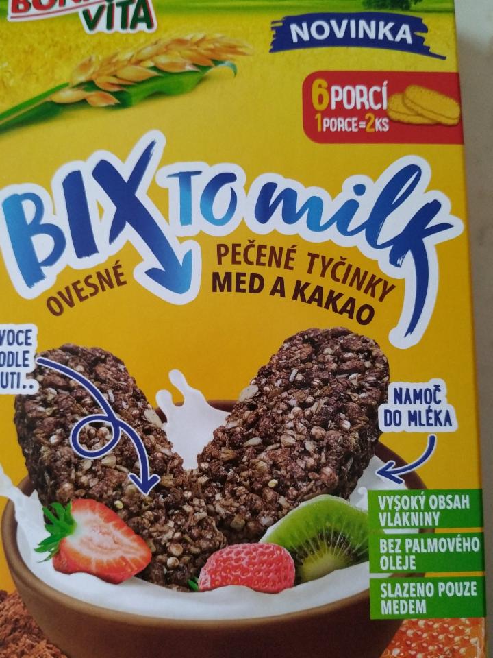 Fotografie - Bix to Milk ovesné pečené tyčinky med a kakao BonaVita
