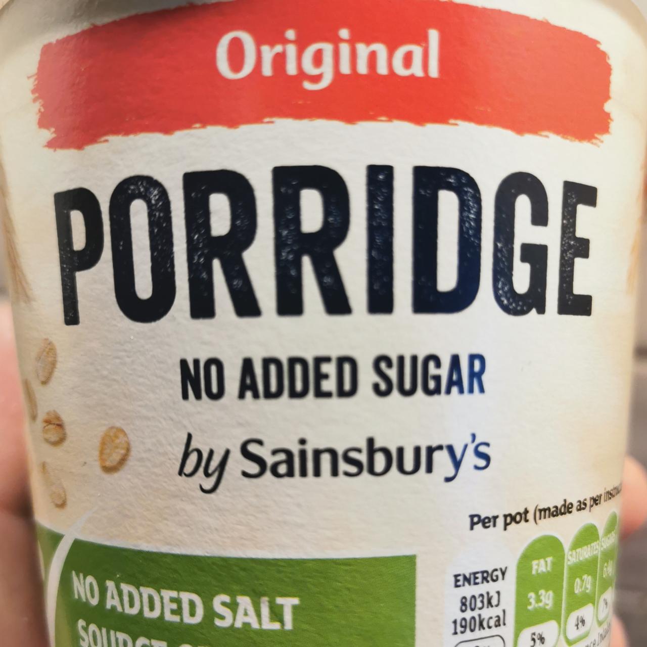 Fotografie - Original Porridge No Added Sugar by Sainsbury's